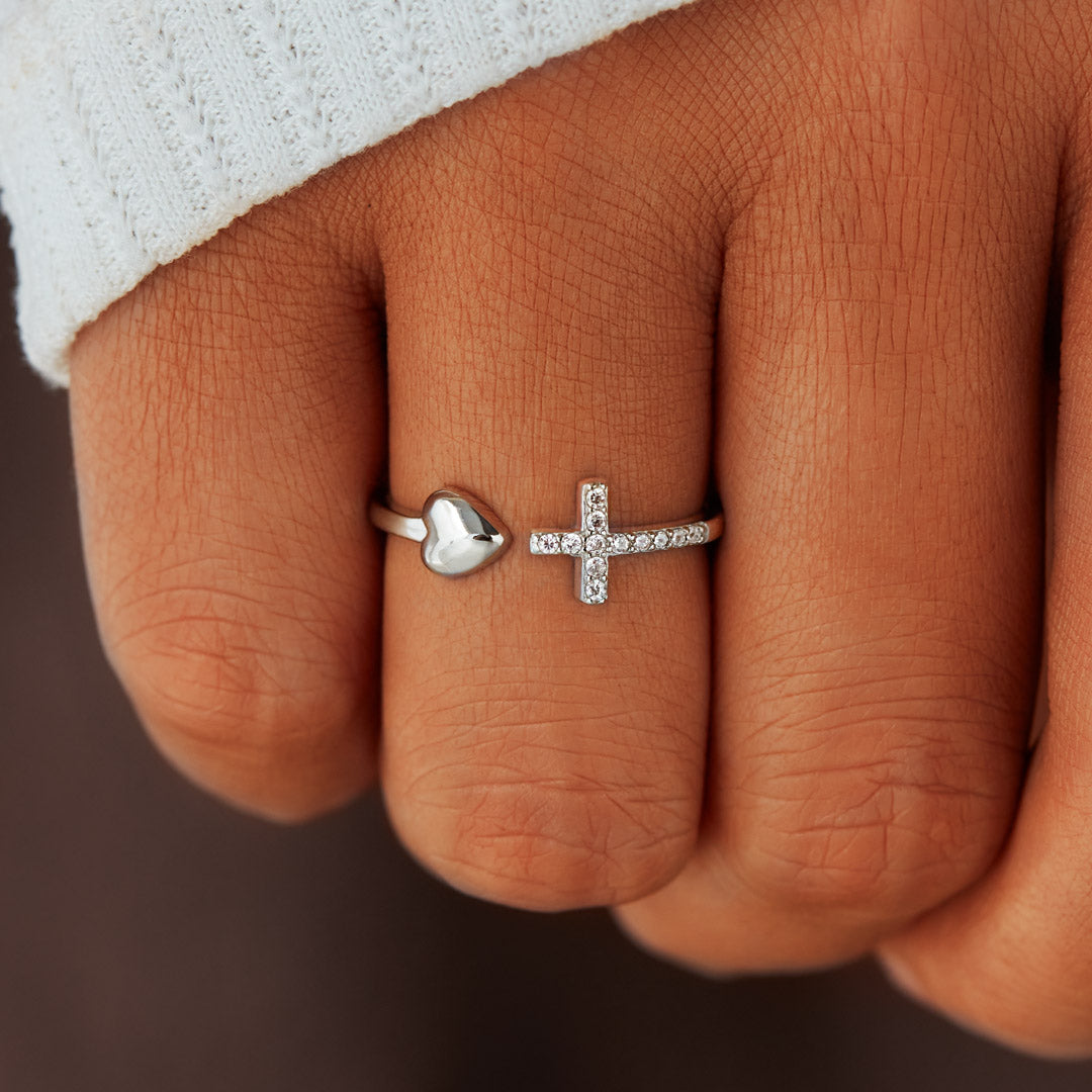 Heart Ring Cross Ring