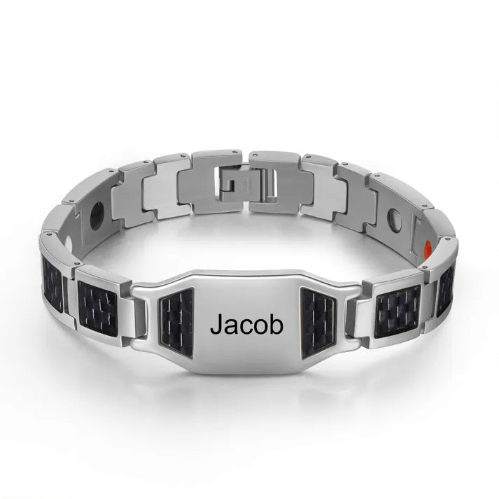 Personalized Men Bracelet wtih Name Custom Stainless Steel Bracelet For Him