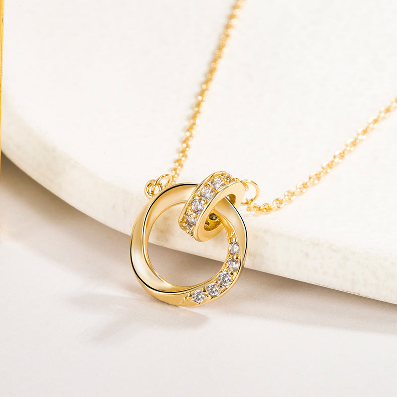 Endless Love Mobius Double Ring Necklace