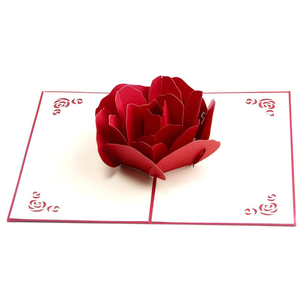 3D Pop-up Rose Greeting Cards Romantic Wedding Invitation Card