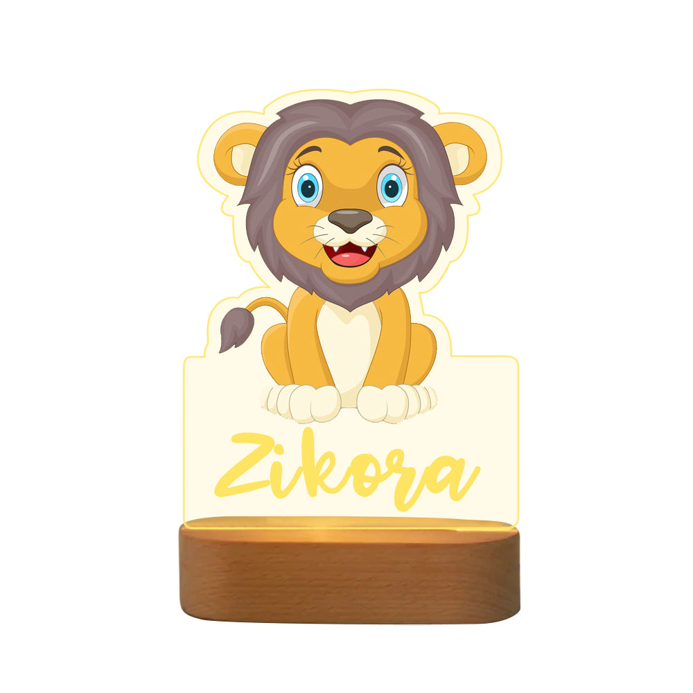 Personalized Lion Night Light Custom Name  LED Lamp for Kids