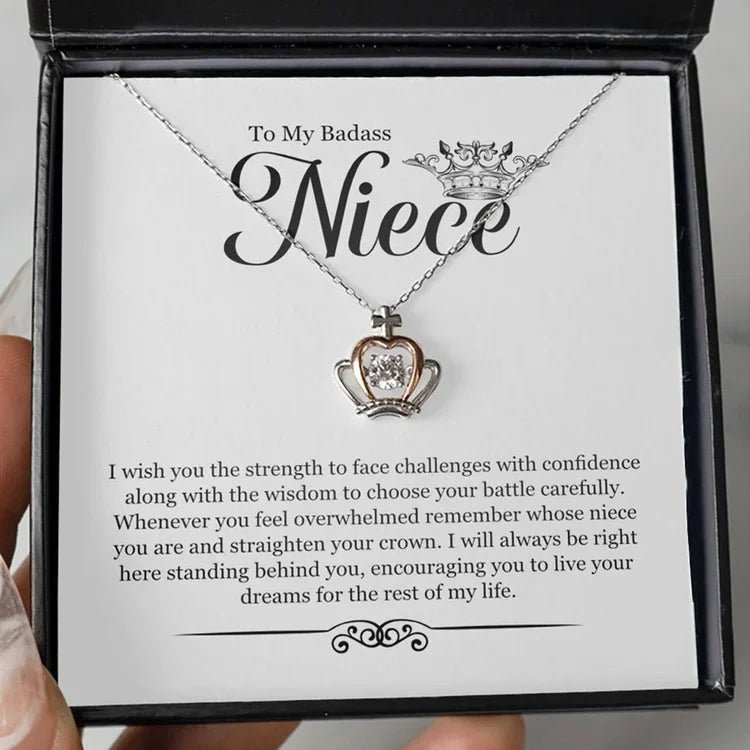 To My Niece Crown Necklace Straighten Your Crown Necklace Gift Set